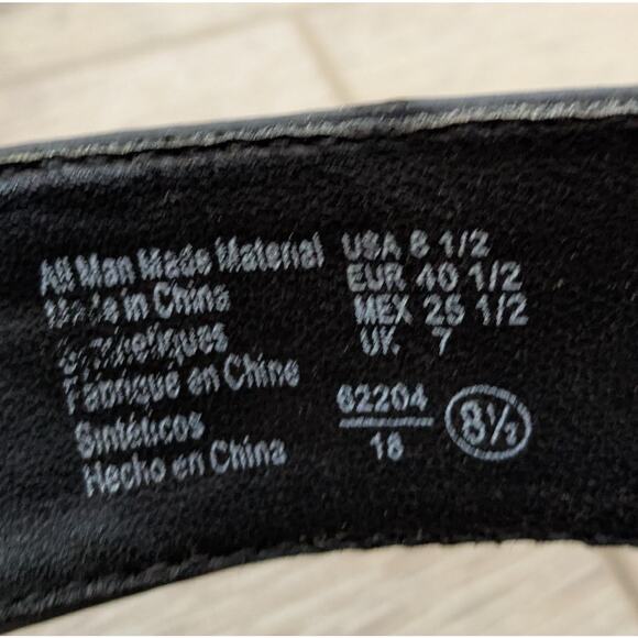 Airwalk Petey Sandal 8.5 Black Wedge Thong Silver Studded Comfort Padded Classic - Picture 11 of 12